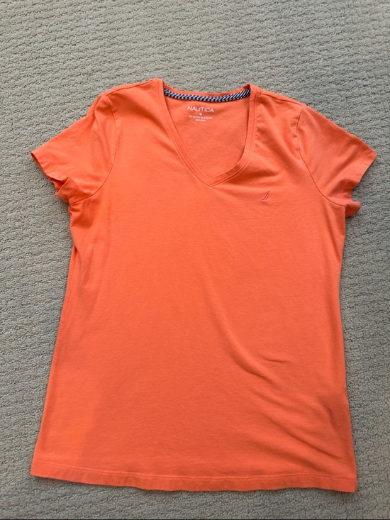 Nautica Tops - Nautica Women's V-Neck Tee in Orange